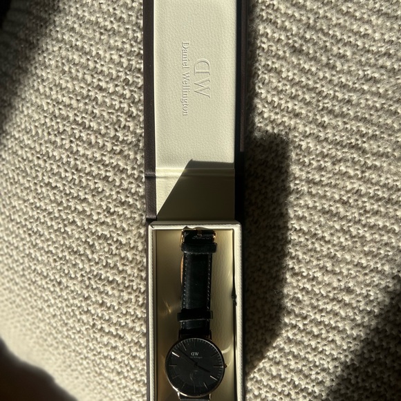 Daniel Wellington Black Leather Band Watch